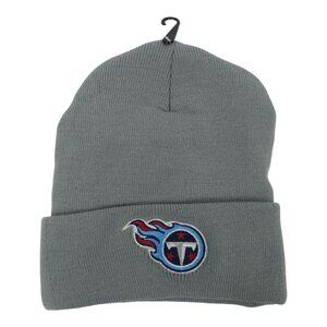 Tennessee Titans Embroidered Patch Cuffed Knit OSFM Beanie Cap Faux Fur Lined